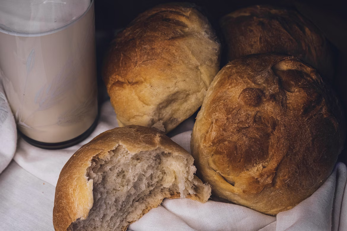 Assorted homemade breads and muffins baked fresh