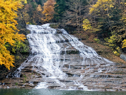 Buttermilk Falls foaming cascading drop
