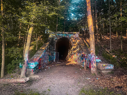 Dark historic entrance of the Clinton Abandoned Railroad Tunnel