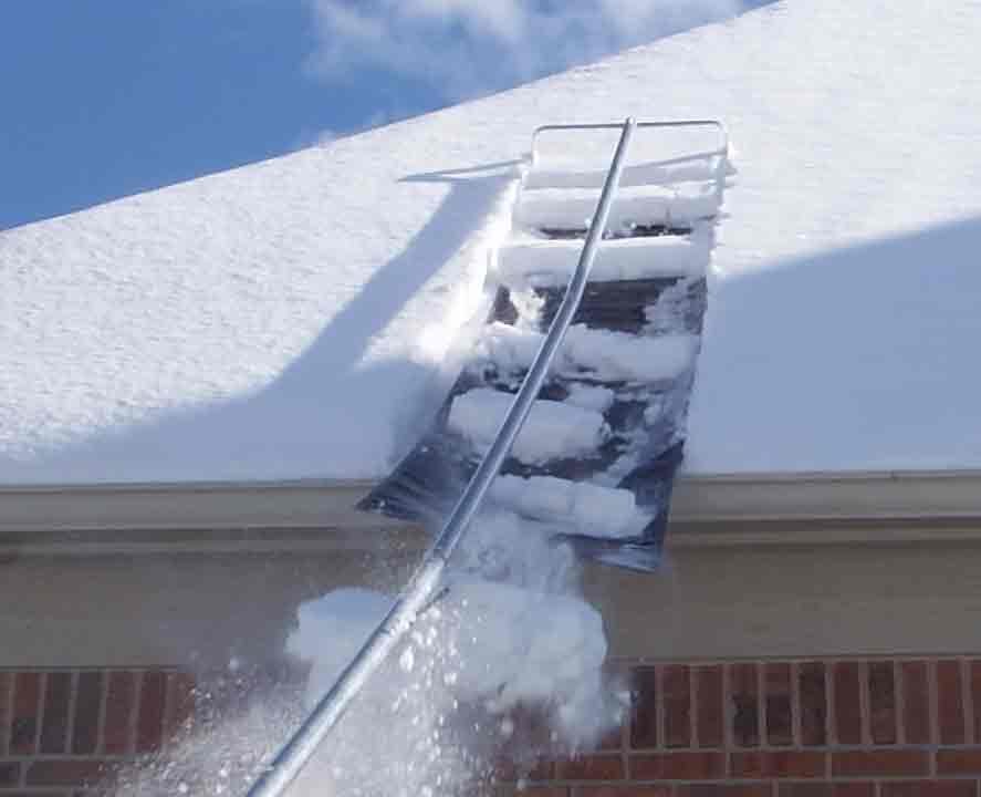 Roof rake Syracuse snow removal ice dam prevention