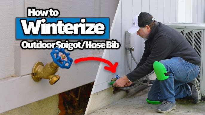 Shutting off inside plumbing water valve and draining outside spigot