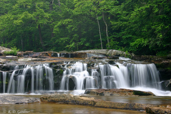 Jackson Falls cascading roadside river pools