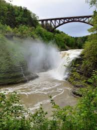 Letchworth State Park Upper Falls and Bridge