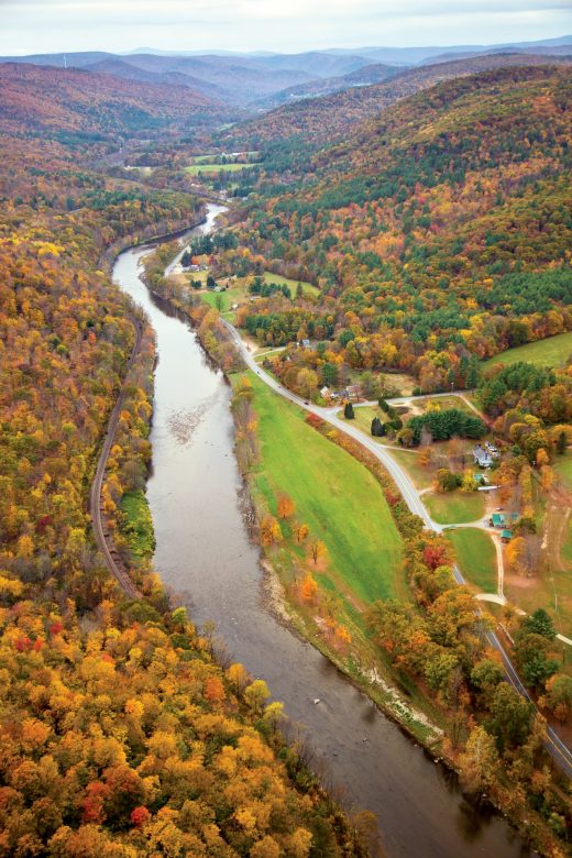 The Mohawk Trail historic scenic highway overlook and Dead Mans Curve